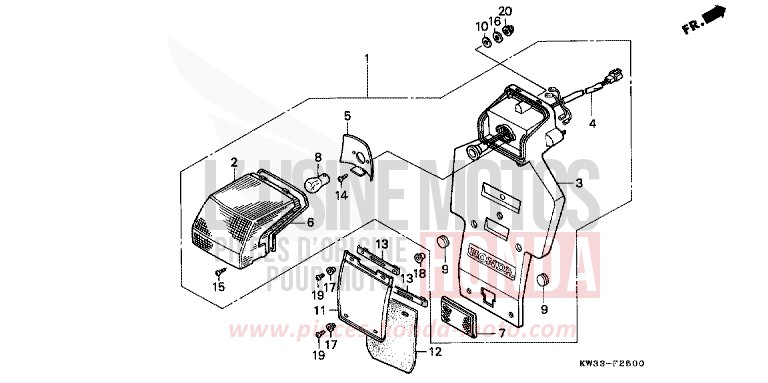 TAILLIGHT for Dominator 250 CHECKER BLACK METALLIC (NH217K) from 1988